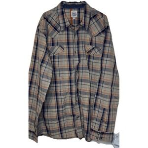 Moon Shine Men's Shirt Pearl Snap Western Plaid Long Sleeve Multi-Color Sz. XXL‎